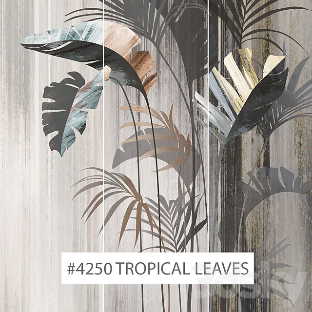 Creativille | wallpapers | 4250 Tropical Leaves 3D Model