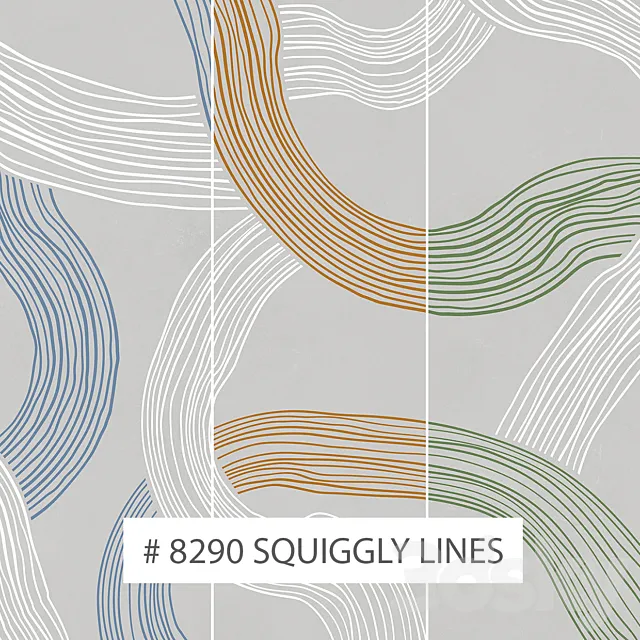 Creativille | Wallpapers | 8290 Squiggly Lines 3D Model