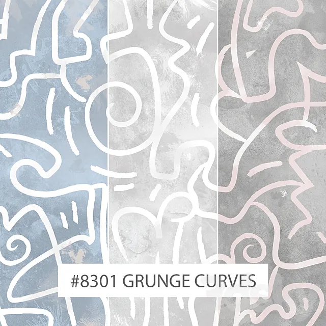 Creativille | Wallpapers | 8301 Grunge Curves 3D Model