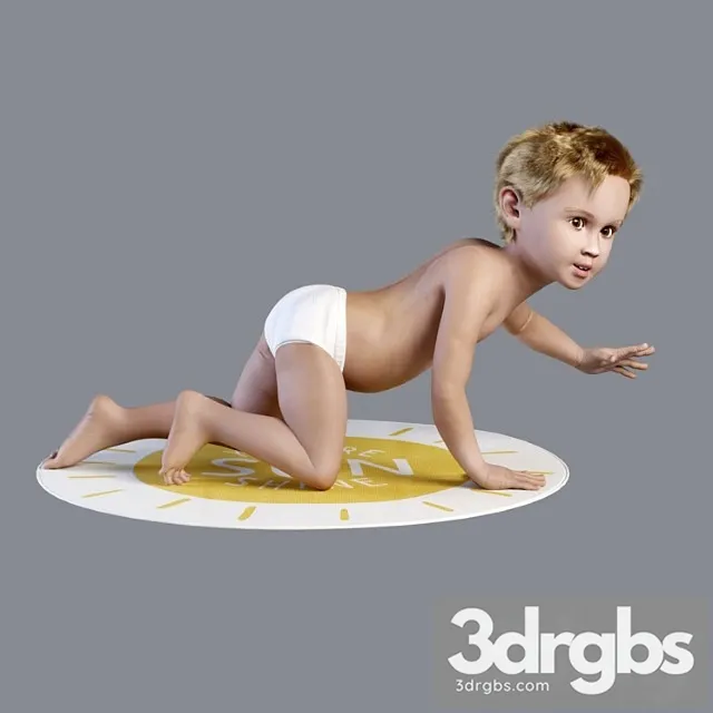 Creature Baby crawling 3D Model Free