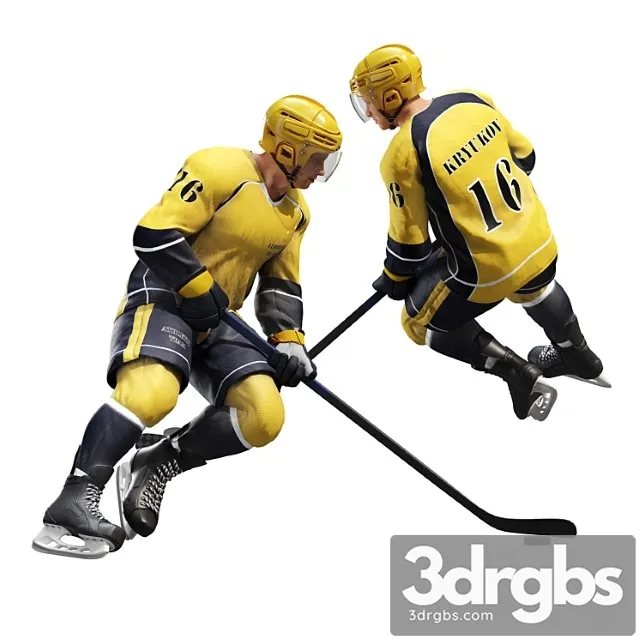 Creature Hockey player. position 1 3D Model Free