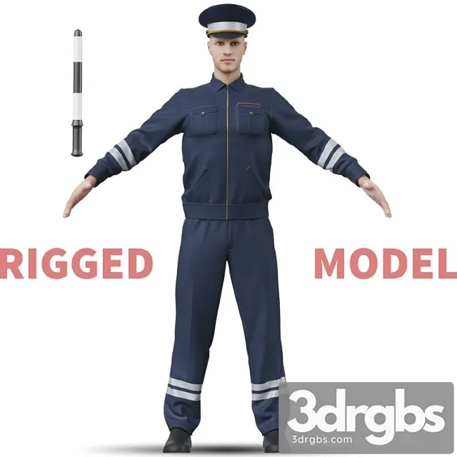 Creature Policeman. inspector 3D Model Download