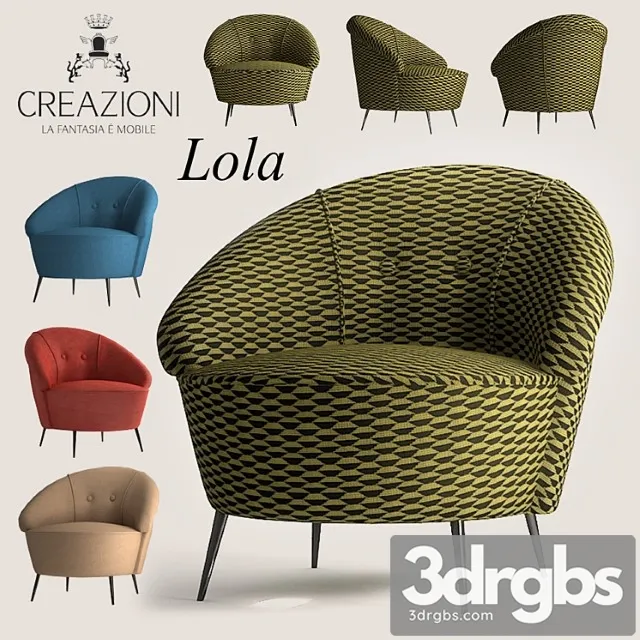 Creazioni Lola Armchair 3D Model Free