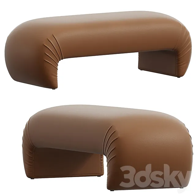 Crescent Bench B6010 Tan 3D Model