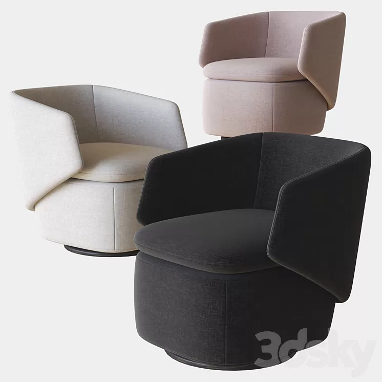 Crescent Swivel Chair West elm 3D Model