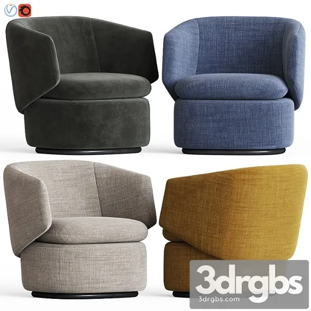 Crescent swivel chair westelm 3D Model Free