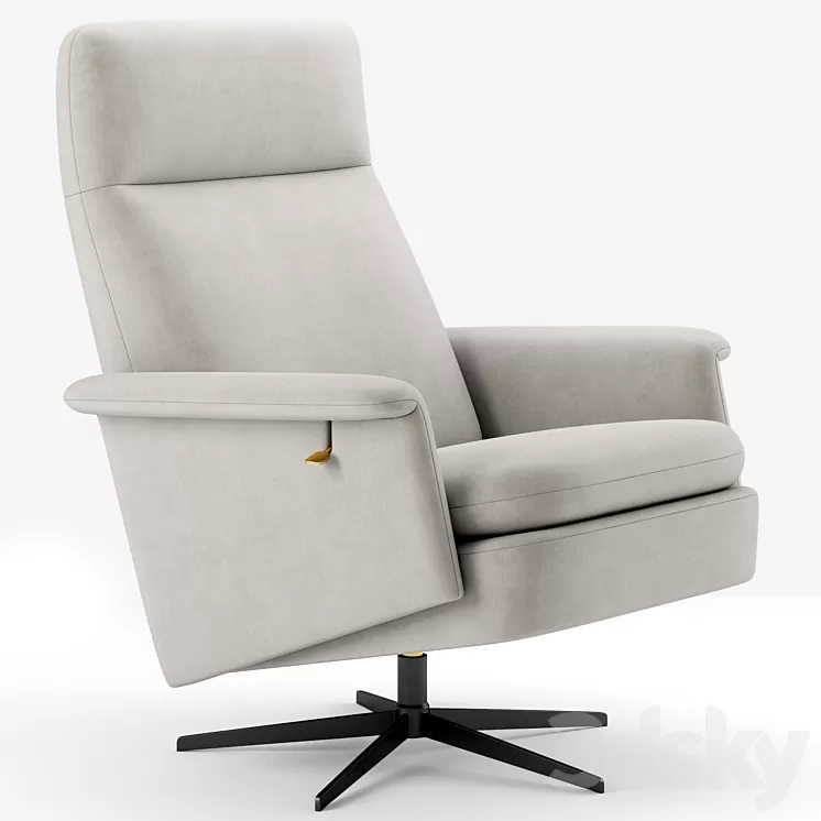 Crescent Swivel Recliner westelm 3D Model