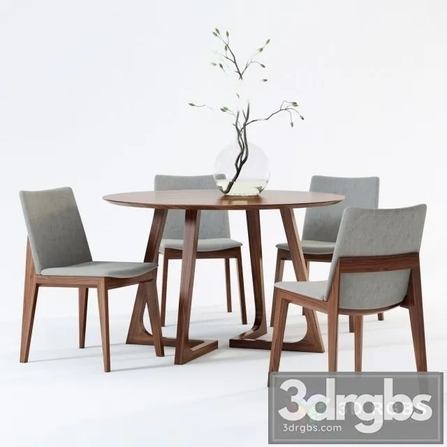 Cress Round Dining Table 3D Model Free