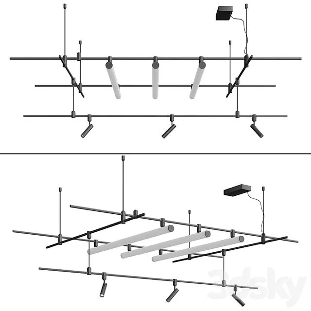 Crimson Decorative Chandelier 3D Model