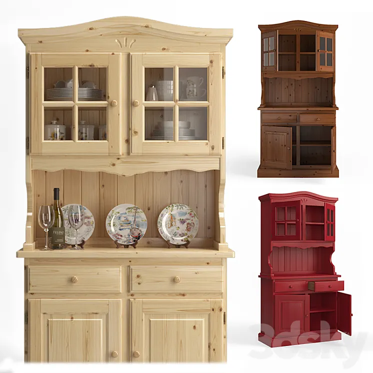 Cristalliera 2P curvo 3D Model Free