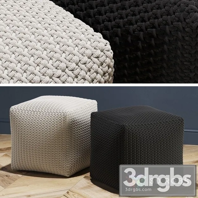 Crochet Pouf 3D Model Free