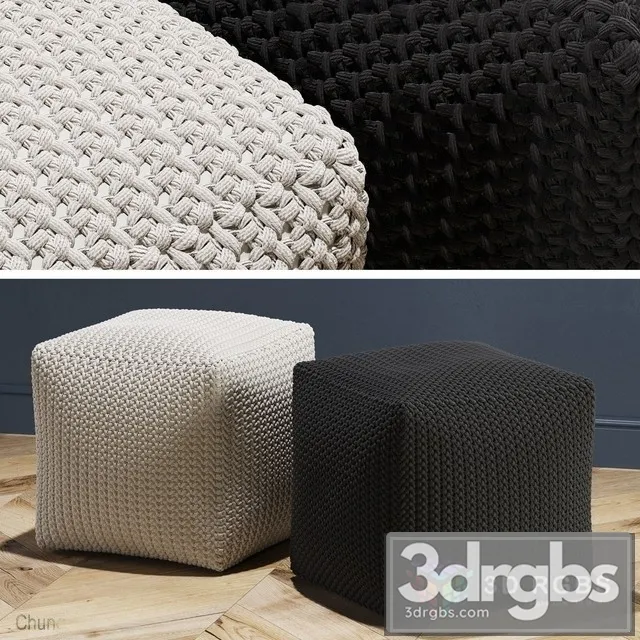 Crochet Pouf 3D Model Free