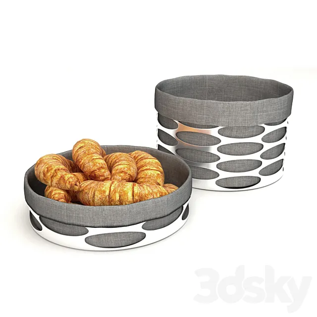 croissants basket 3DModel