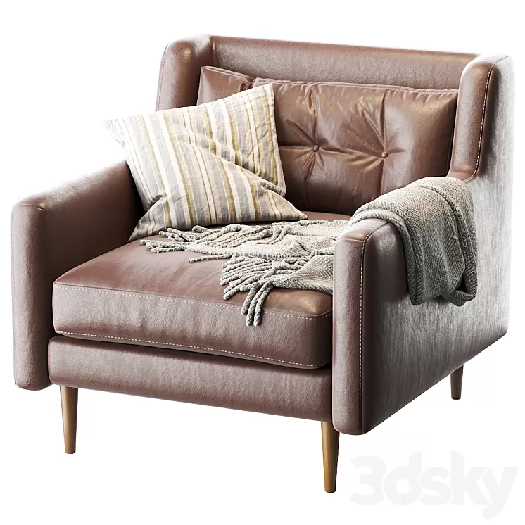 Crosby Mid-Century Armchair 3D Model