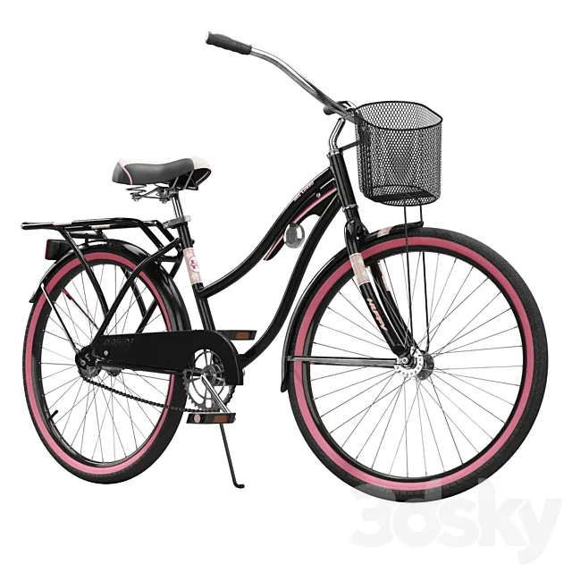 Cruiser Bike with Basket 3D Model