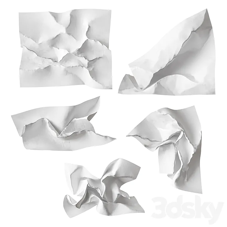 crumpled paper 3D Model Free