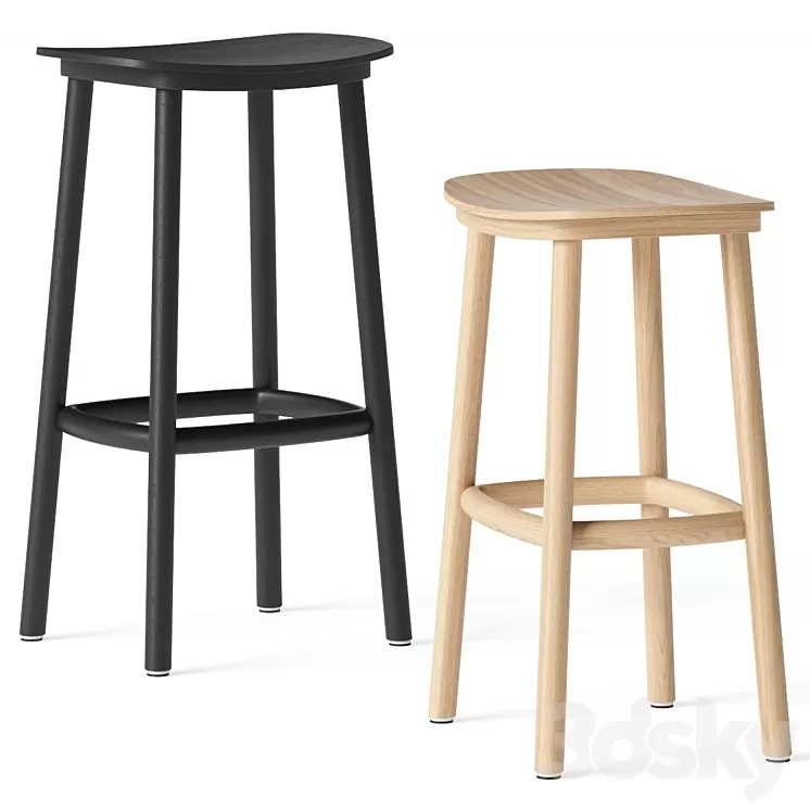 Cruso Paddle Bar Stools 3D Model