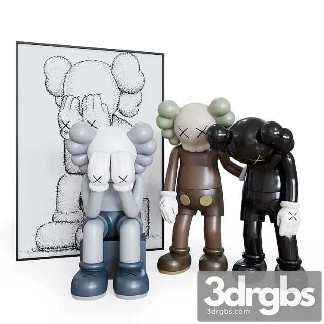 Crying Kaws Set 3D Model Free
