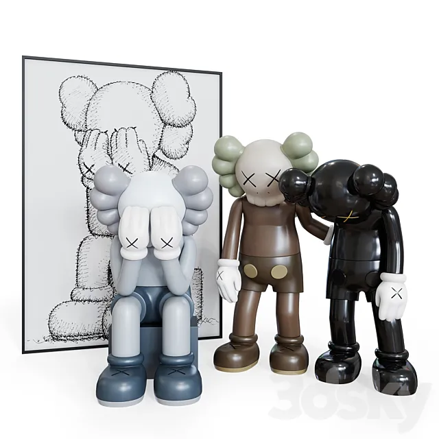 CRYING KAWS set 3DModel