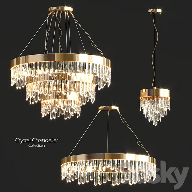Crystal chandelier collectioin 3D Model