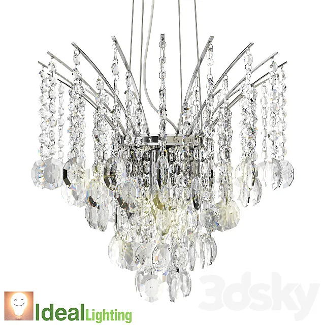Crystal chandelier IDEAL LUX 41782 3D Model