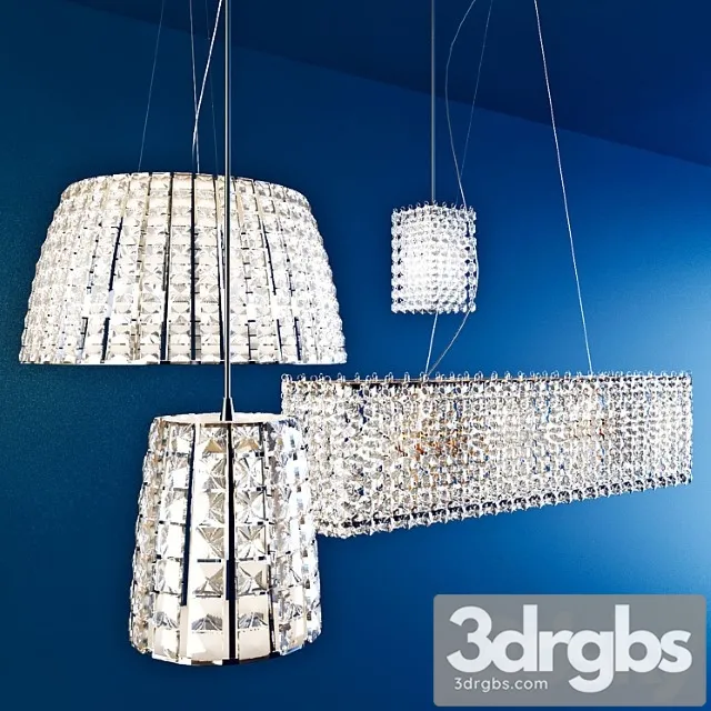 Crystal chandelier set 3D Model Download