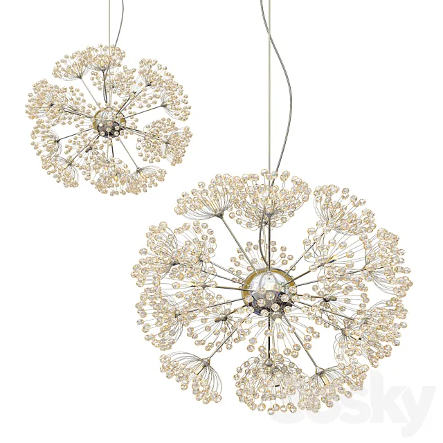 Crystal Dandelion Chandelier Northern European Style_1 3D Model