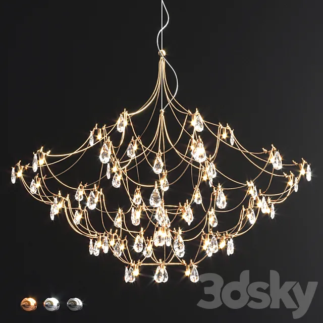 Crystal galaxy quasar chandelier 3D Model