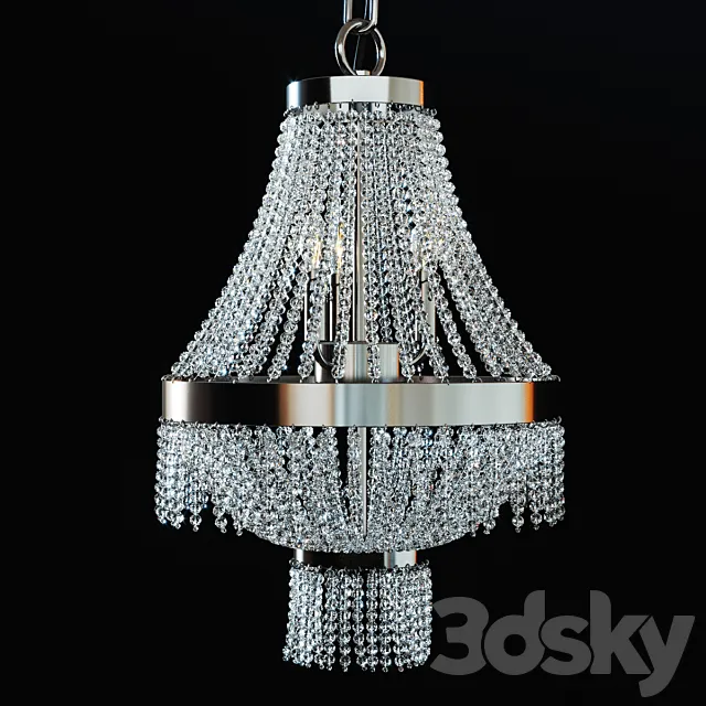 Crystal lamp Ideal Lux Augustus SP4 cromo 3D Model