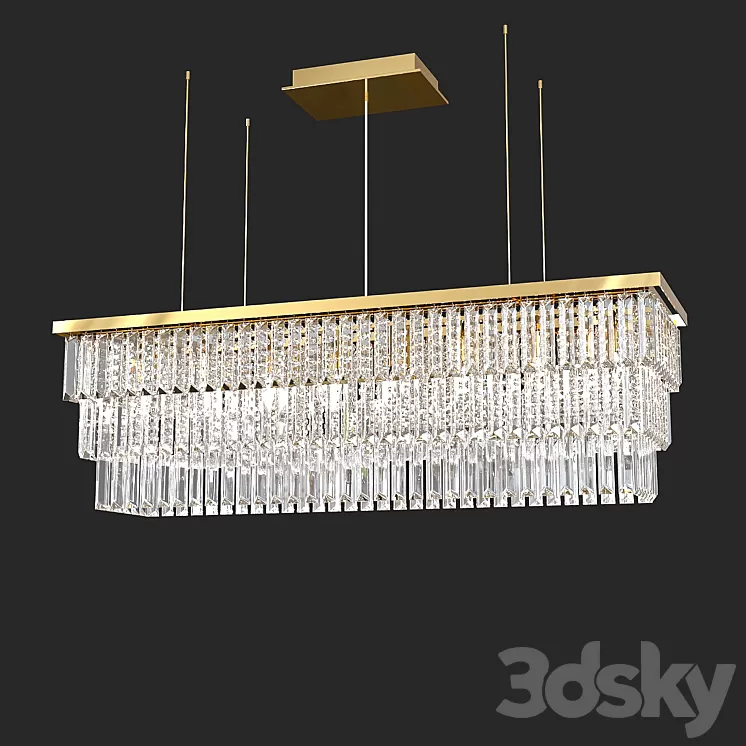 Crystal lamp Ideal Lux MARTINEZ SP8 ORO 3D Model