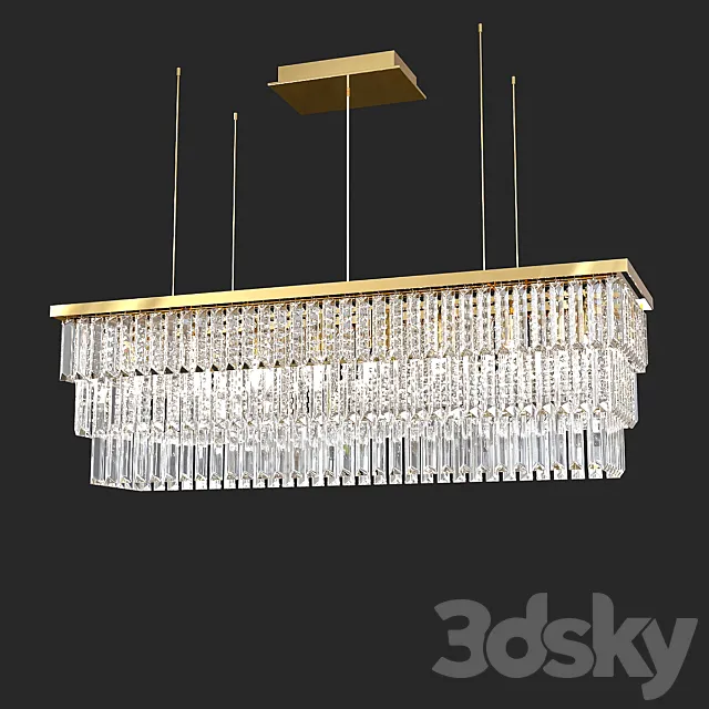 Crystal lamp Ideal Lux MARTINEZ SP8 ORO 3DModel
