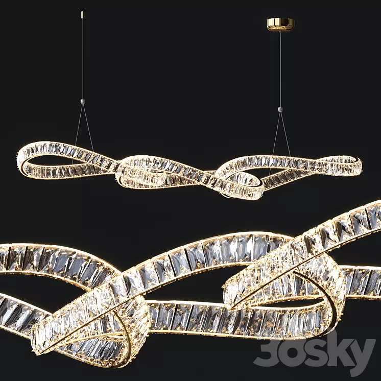 Crystal Linear Chandelier 3D Model