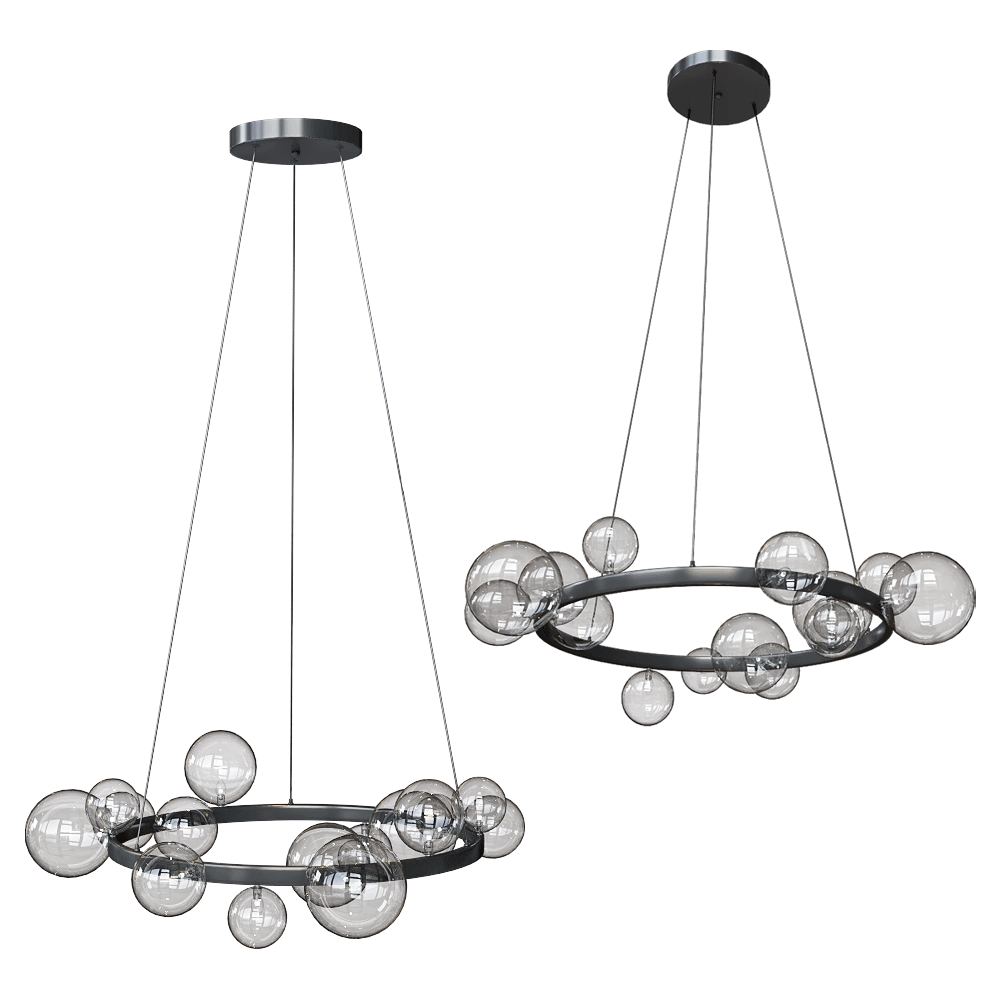 CRYSTAL LUX - Chandelier Agata SP15 V2 Black/Transparente 3D Model