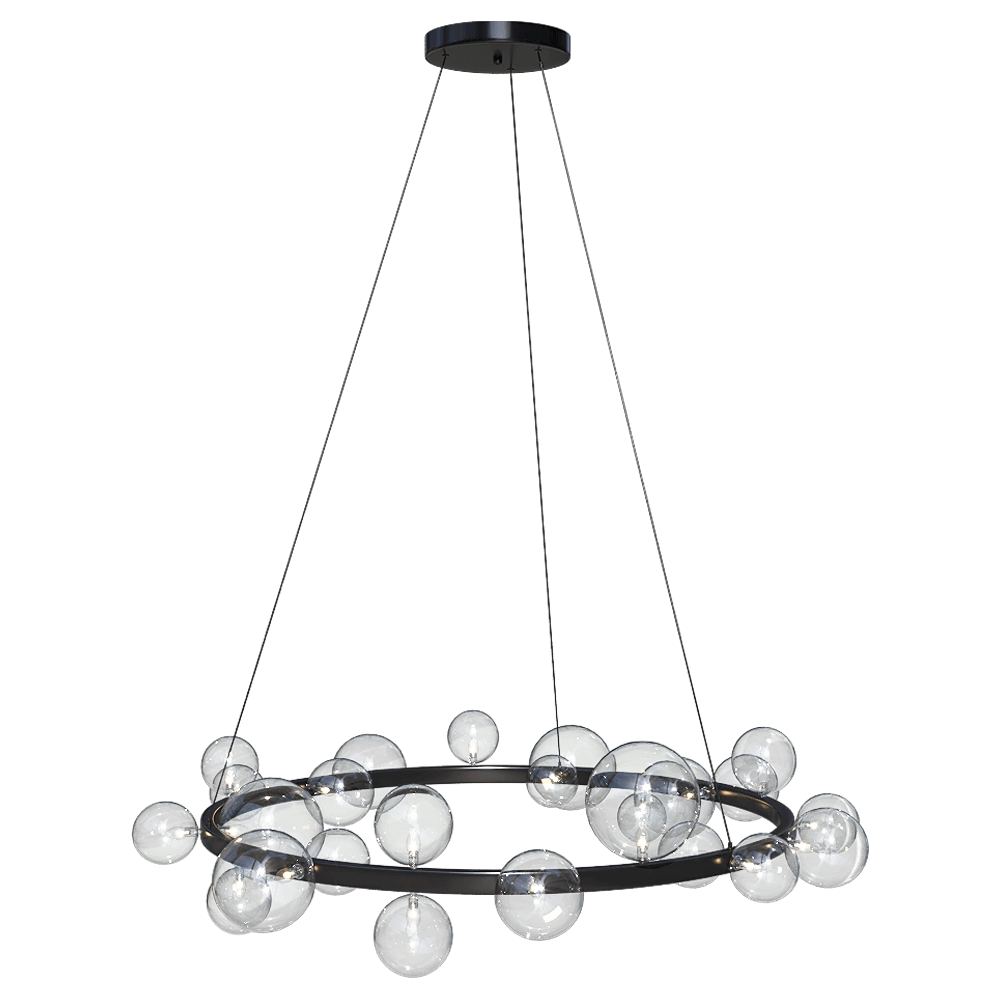 CRYSTAL LUX - Chandelier Agata SP24 Black/Transparente 3D Model