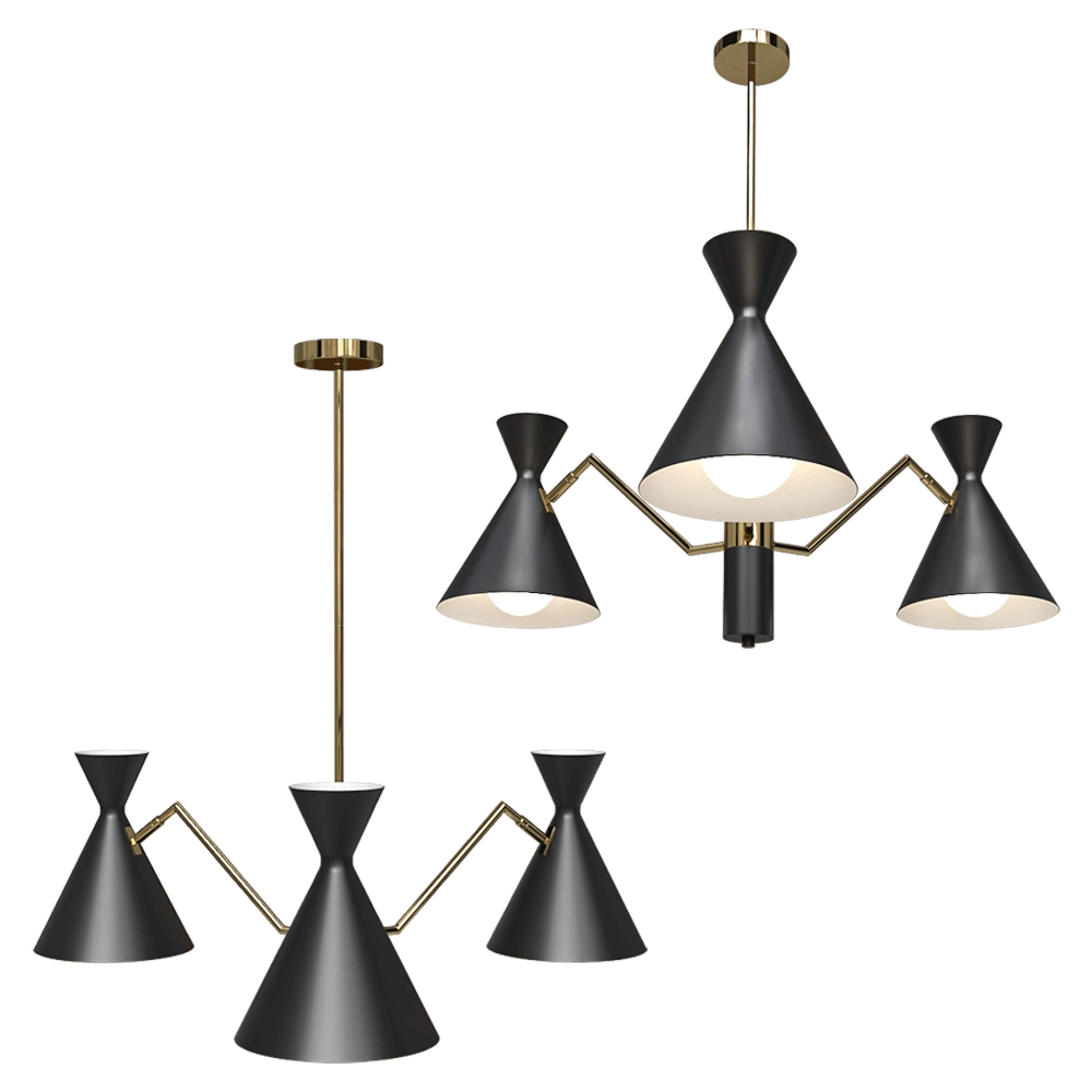 CRYSTAL LUX - Chandelier Joven SP3 Gold/Black 3D Model