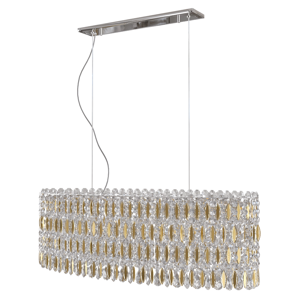 CRYSTAL LUX - Chandelier Lirica SP10 L900 Chrome/Gold-Transparent 3D Model