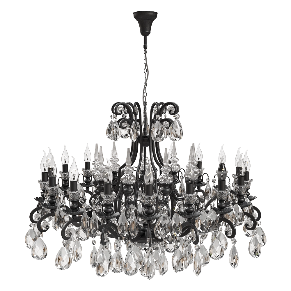 CRYSTAL LUX - Chandelier Magnifico SP19 Black/Transparent 3D Model
