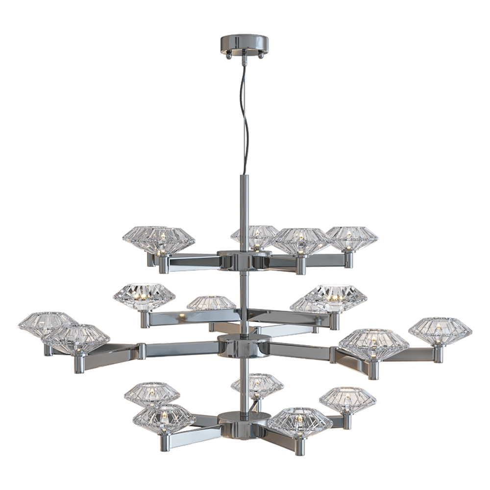 CRYSTAL LUX - Chandelier Rebeca SP5+10+5 Nickel 3D Model