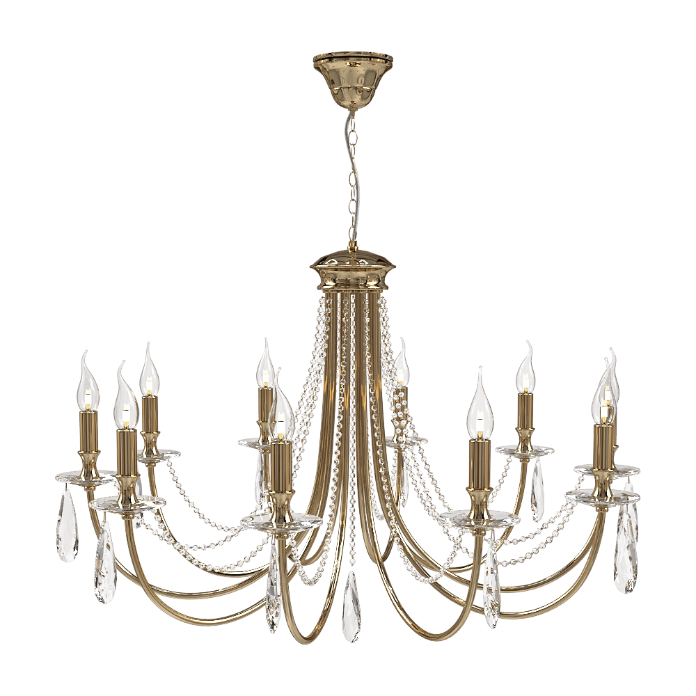 CRYSTAL LUX - Chandelier Victoria SP10 Gold/Amber 3D Model