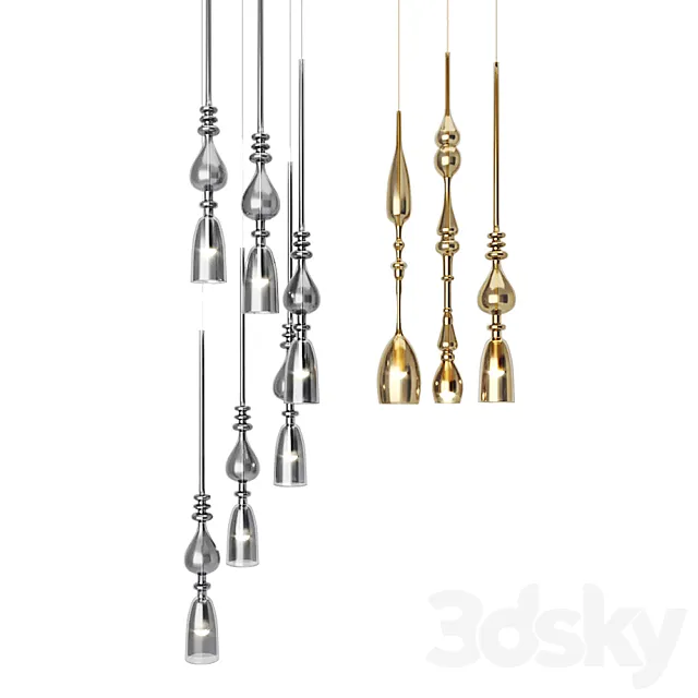 CRYSTAL LUX LUX D360-6 CHROME SP1 C AMBER SP1 D AMBER SP1 B AMBER 3D Model