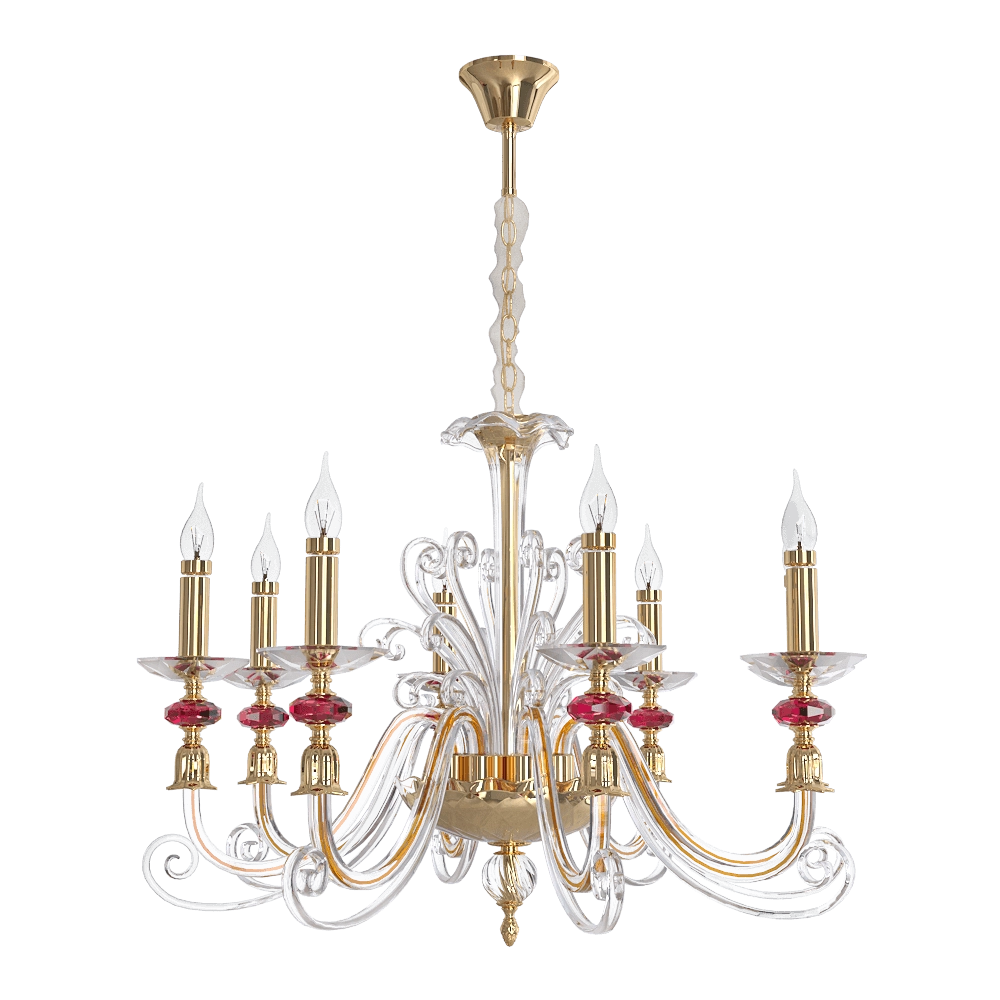 CRYSTAL LUX - Pendant lamp Catarina AP8 Gold -Transparent-Cognac 3D Model