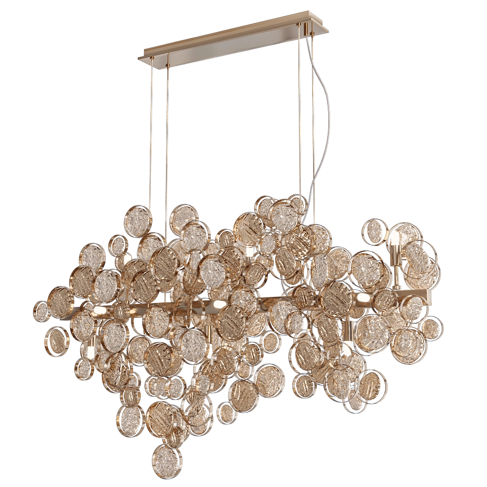 CRYSTAL LUX - Pendant lamp Deseo SP12 L1000 Gold 3D Model