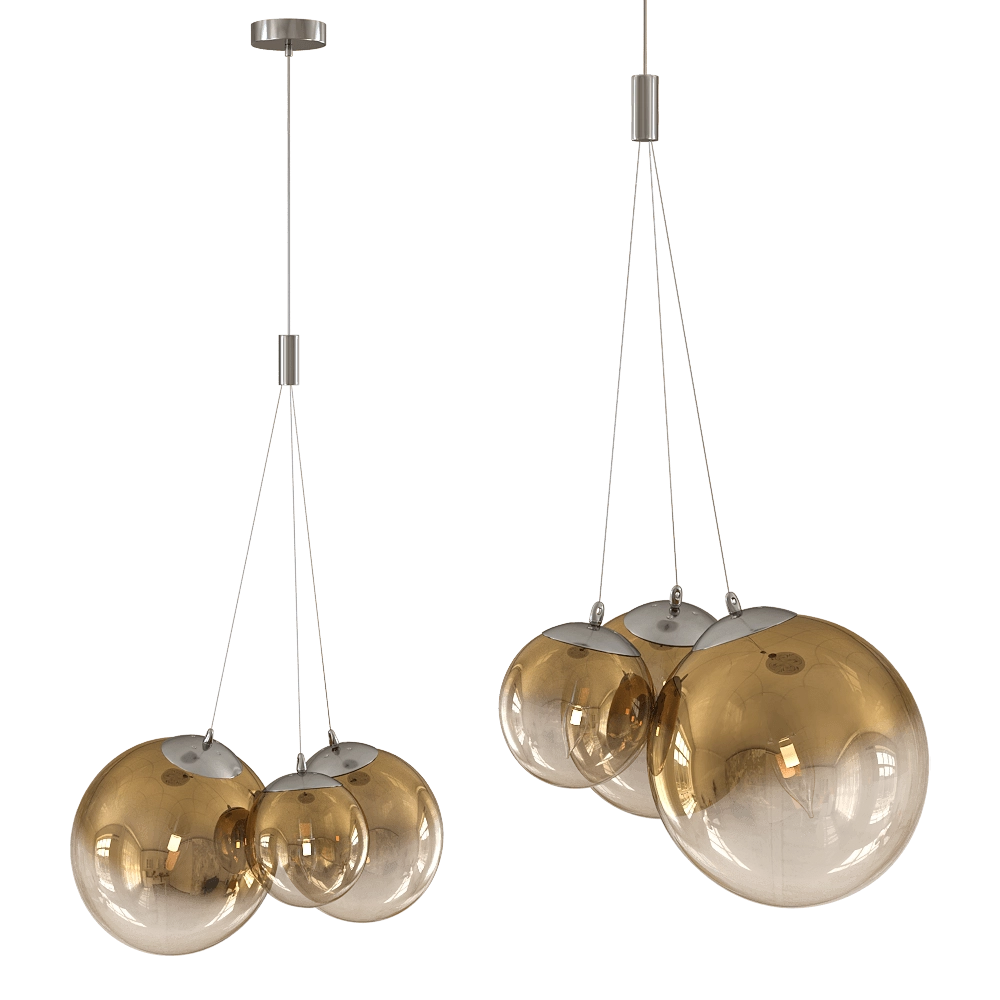 CRYSTAL LUX - Pendant lamp Elche SP3 Gold 3D Model