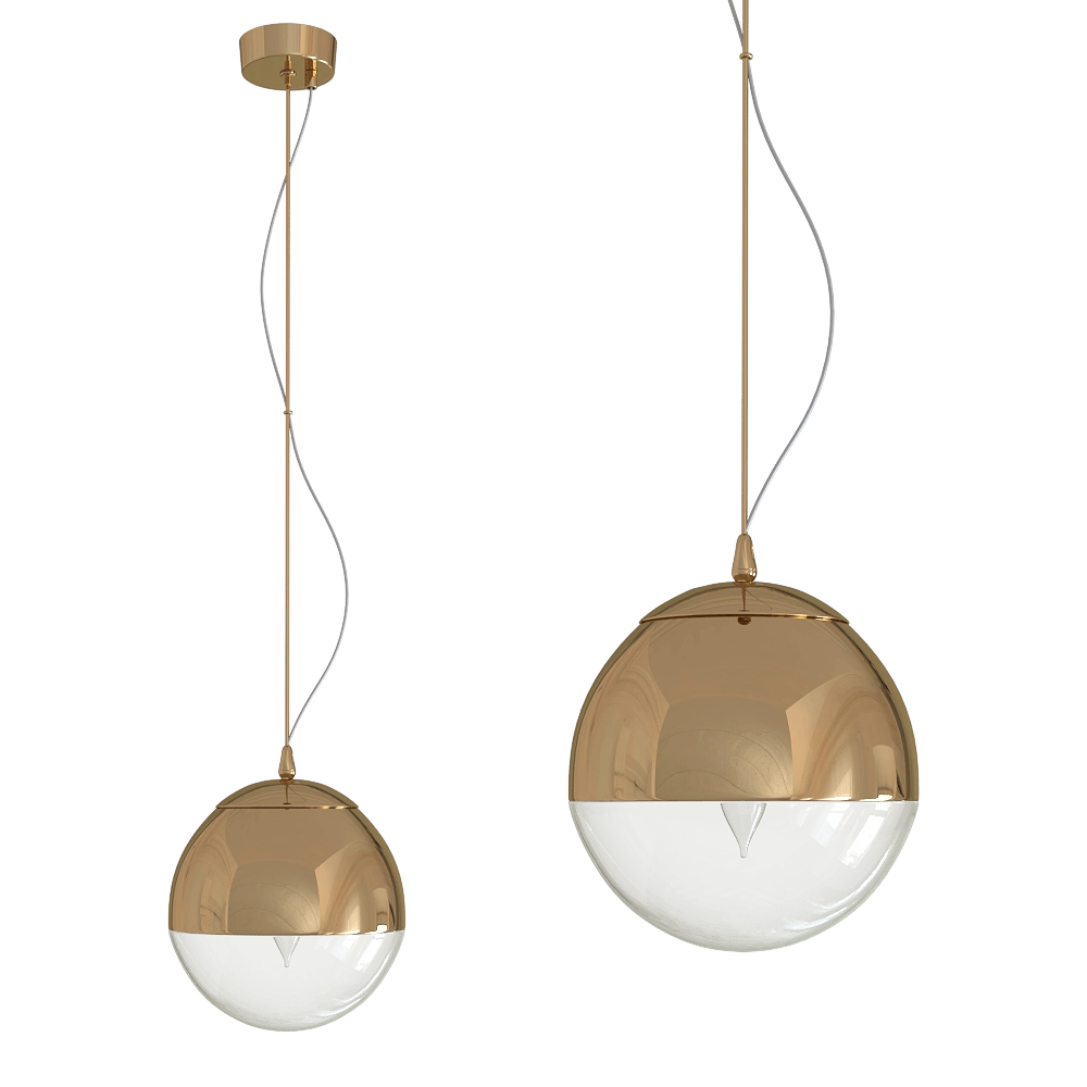 CRYSTAL LUX - Pendant lamp Helado SP1 D200 Gold 3D Model