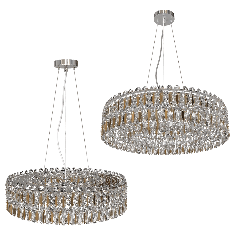 CRYSTAL LUX - Pendant lamp Lirica SP10 D610 Chrome/Gold-Transparent 3D Model