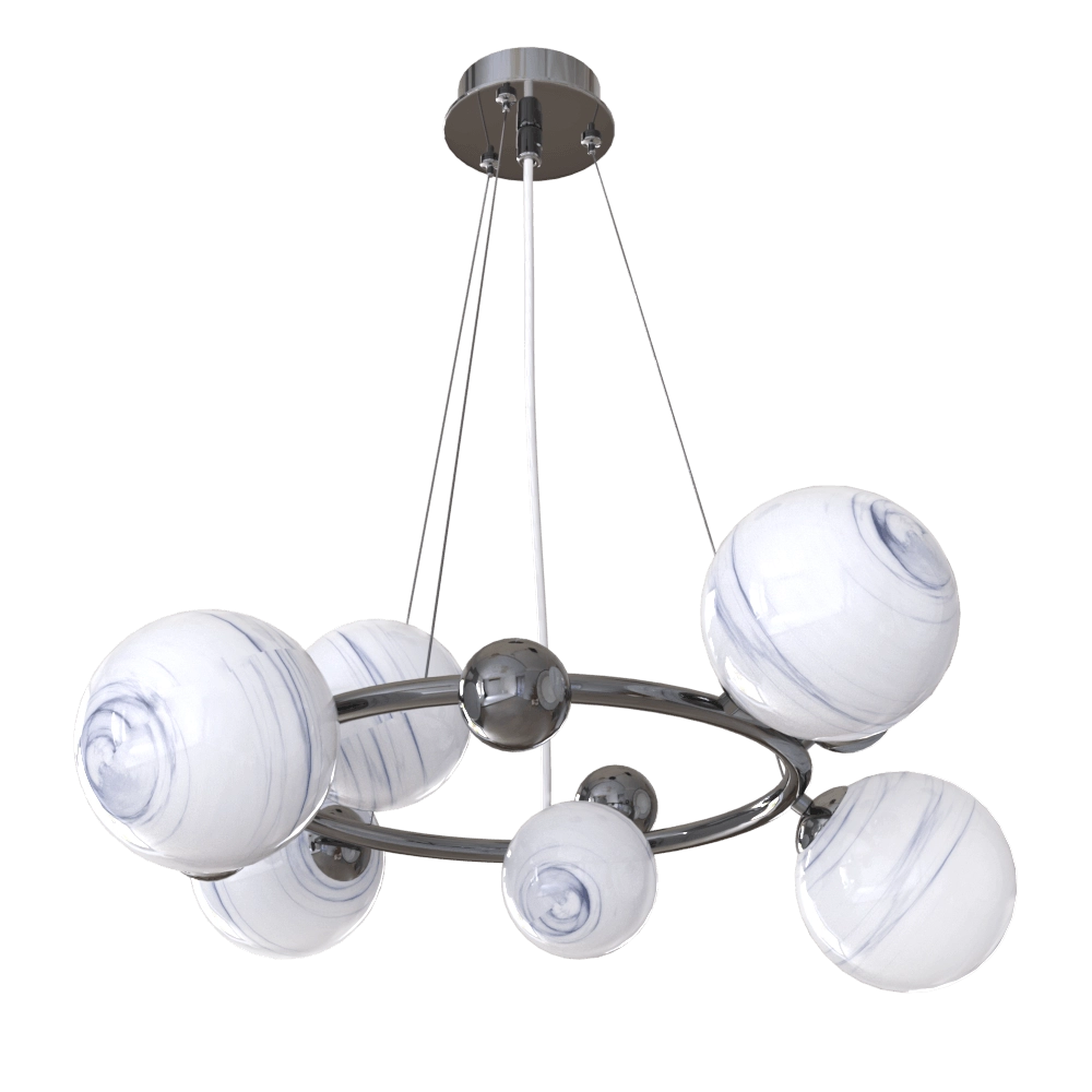 CRYSTAL LUX - Pendant lamp Salvadore SP6H black chromium 3D Model