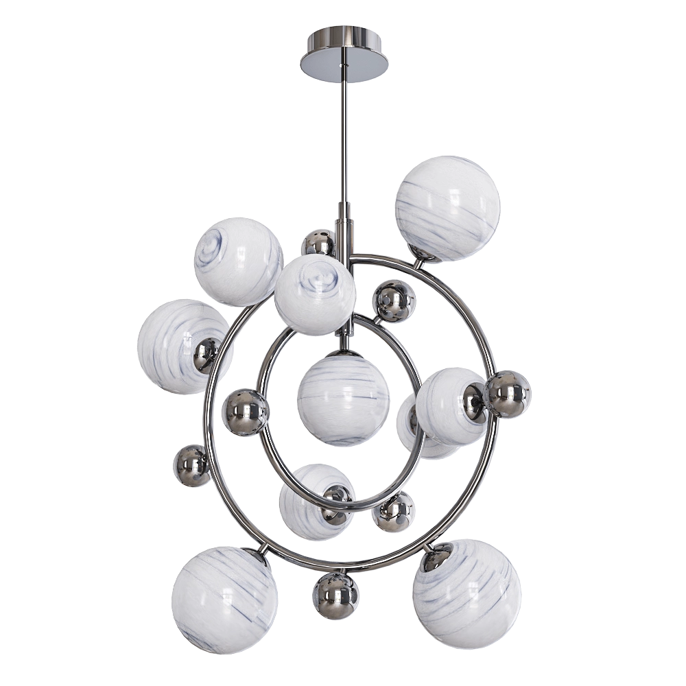 CRYSTAL LUX - Pendant lamp Salvadore SP8V black chromium 3D Model