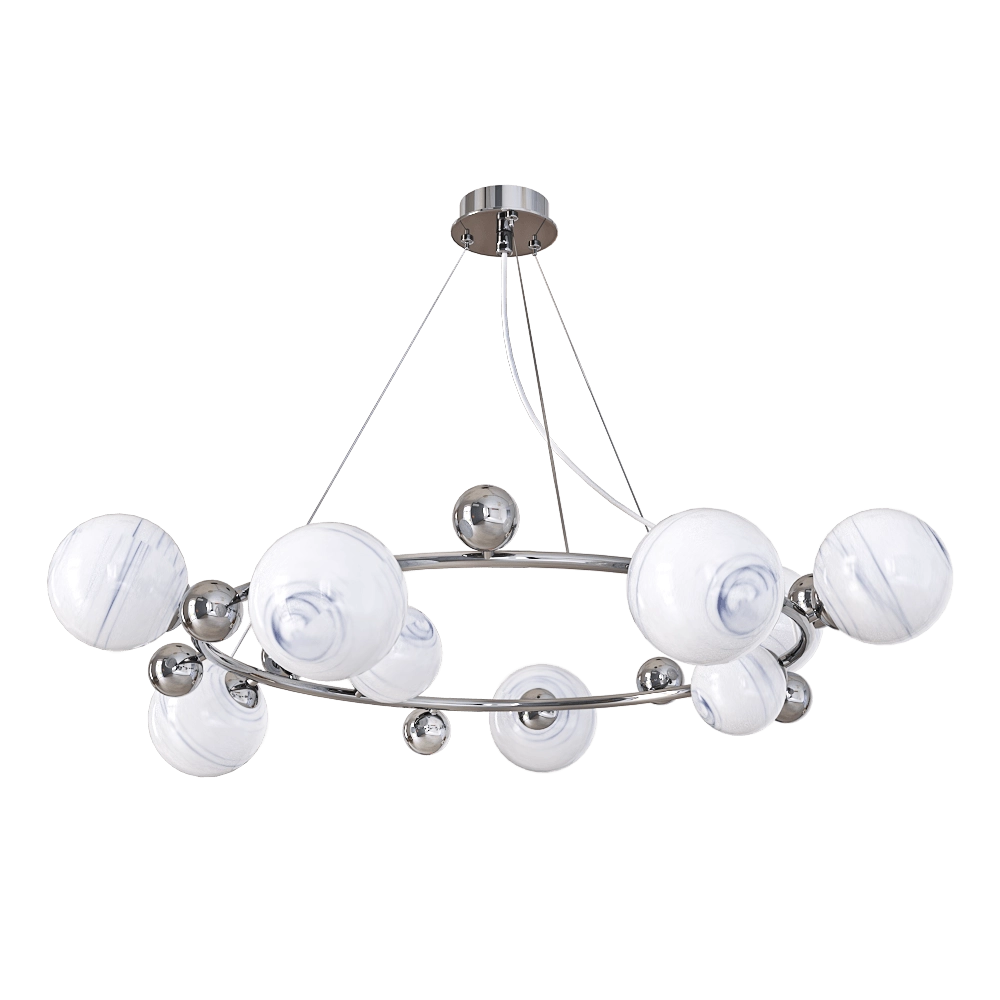 CRYSTAL LUX - Pendant lamp Salvadore SP9H bleak chromium 3D Model
