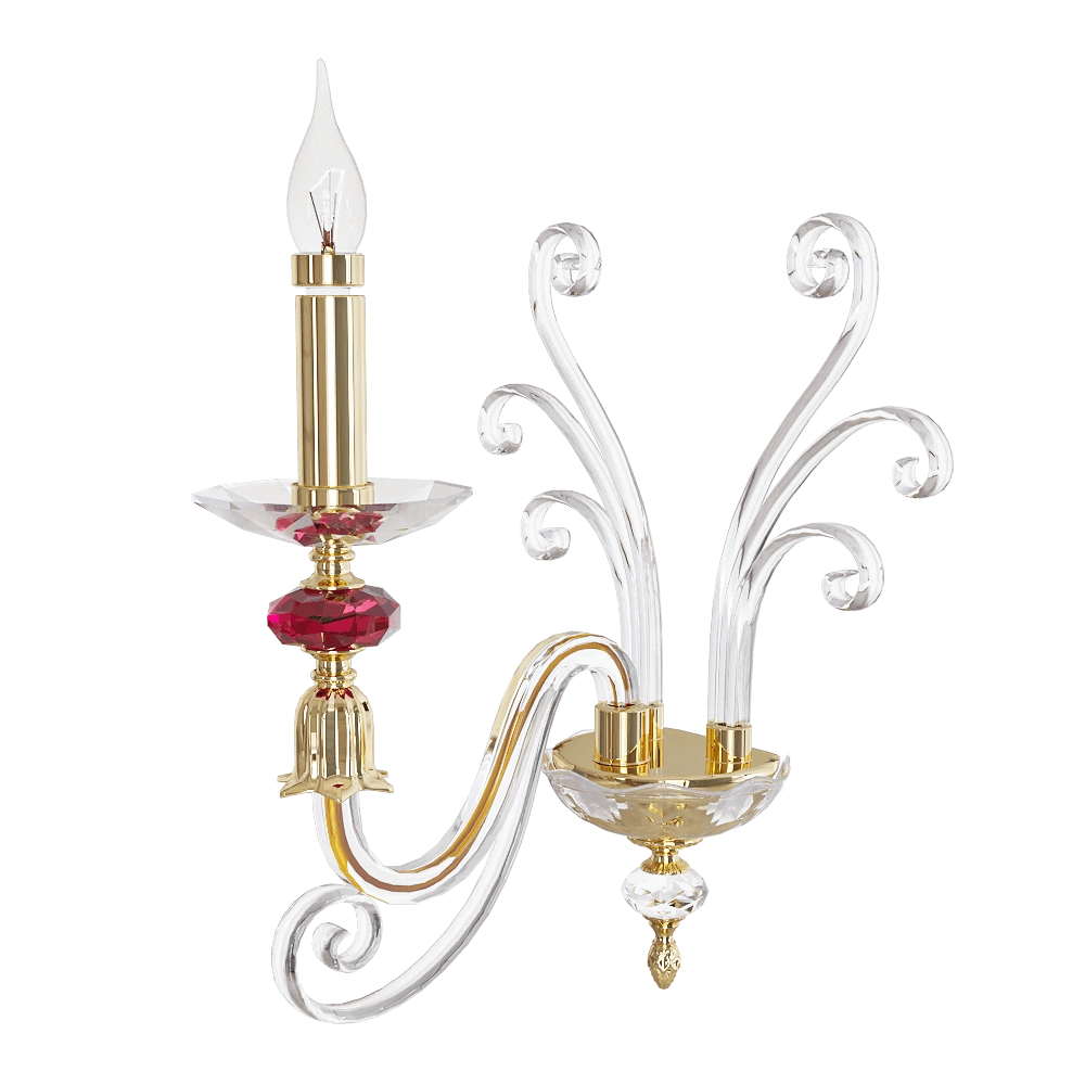 CRYSTAL LUX - Wall lamp Catarina AP1 Gold -Transparent-Cognac 3D Model