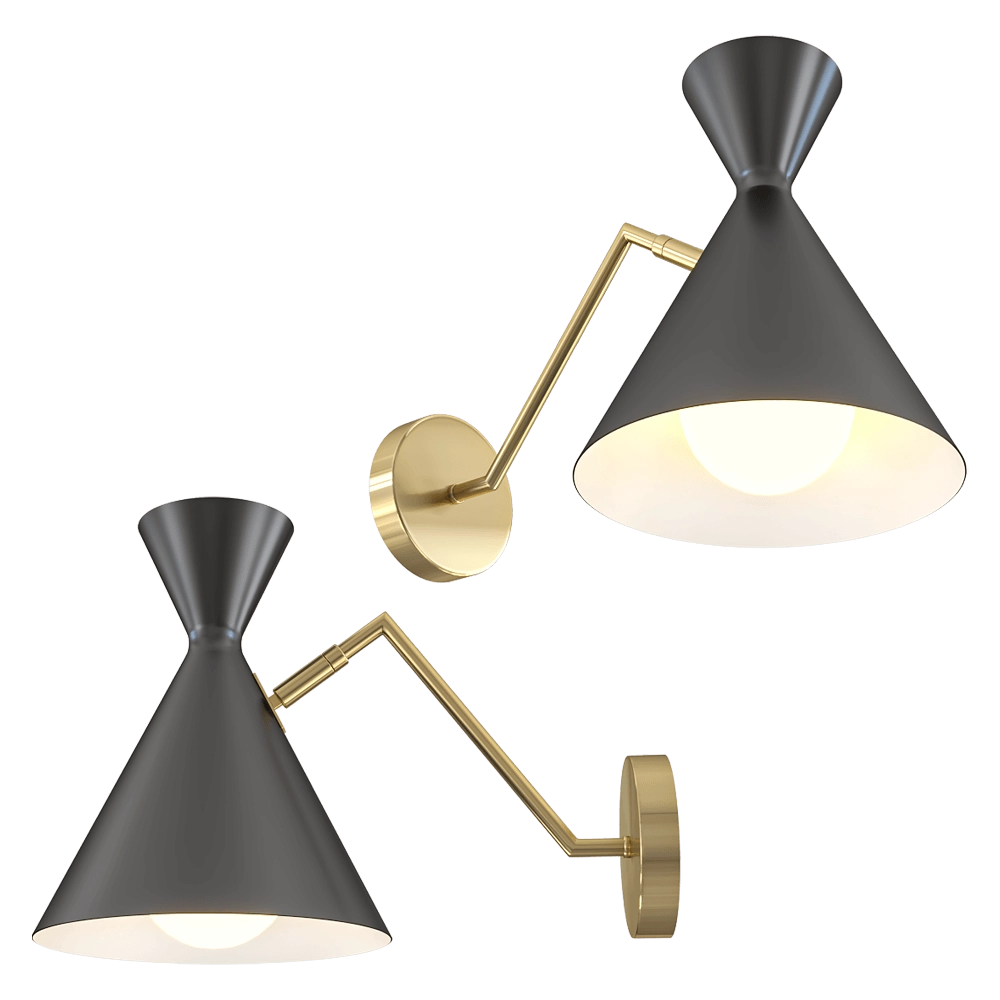 CRYSTAL LUX - Wall lamp Joven AP1 Gold/Black 3D Model